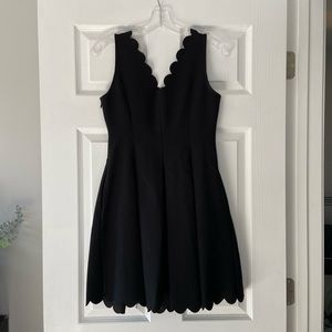 Banana Republic Scalloped Black Dress